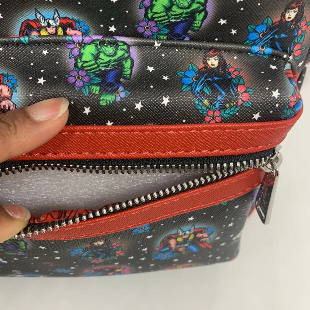 Loungefly NEW Marvel Avengers Tattoo Black Red Mini Backpack Superhero Collector